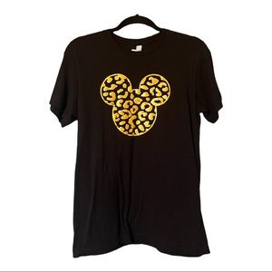Disney T-Shirt Cheetah Print Mickey Head
